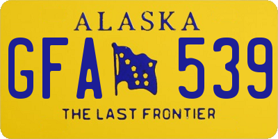 AK license plate GFA539