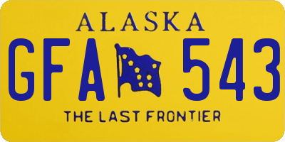 AK license plate GFA543