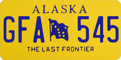 AK license plate GFA545