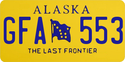 AK license plate GFA553