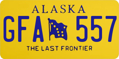 AK license plate GFA557