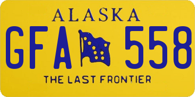 AK license plate GFA558