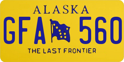 AK license plate GFA560