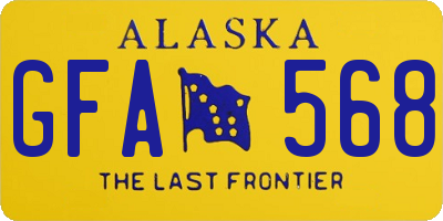AK license plate GFA568