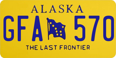 AK license plate GFA570