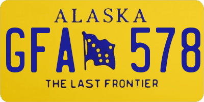 AK license plate GFA578