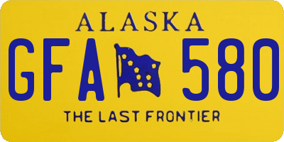 AK license plate GFA580