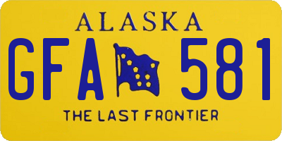 AK license plate GFA581