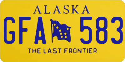 AK license plate GFA583
