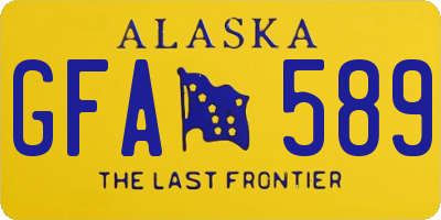 AK license plate GFA589