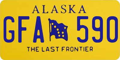 AK license plate GFA590