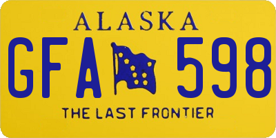 AK license plate GFA598