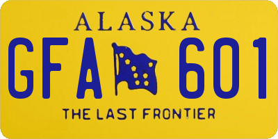 AK license plate GFA601