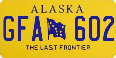 AK license plate GFA602