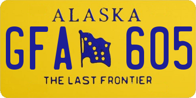 AK license plate GFA605