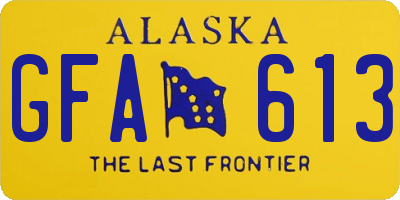 AK license plate GFA613