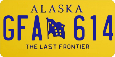 AK license plate GFA614
