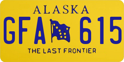 AK license plate GFA615