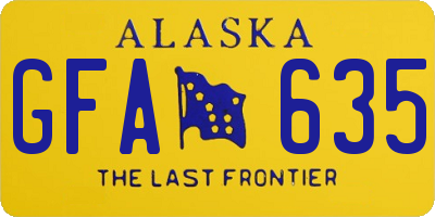 AK license plate GFA635