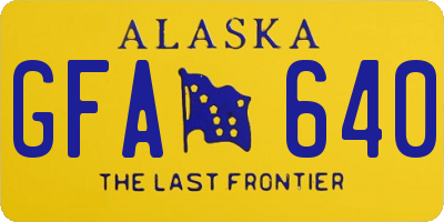AK license plate GFA640