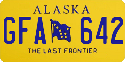 AK license plate GFA642