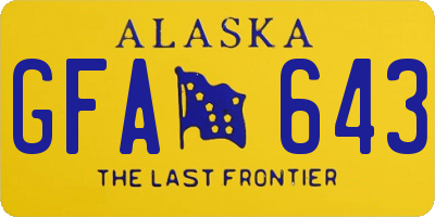AK license plate GFA643