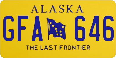 AK license plate GFA646