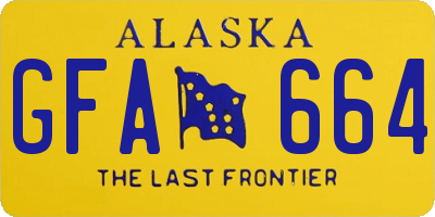 AK license plate GFA664