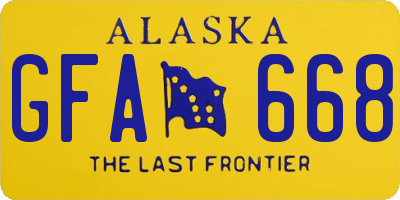 AK license plate GFA668