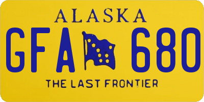 AK license plate GFA680