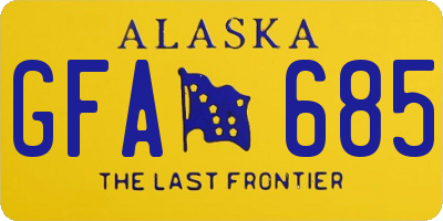 AK license plate GFA685