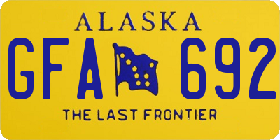 AK license plate GFA692
