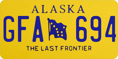 AK license plate GFA694