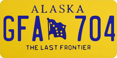 AK license plate GFA704