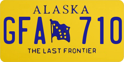 AK license plate GFA710