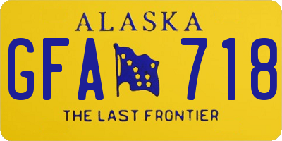 AK license plate GFA718
