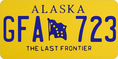 AK license plate GFA723