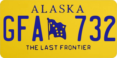 AK license plate GFA732