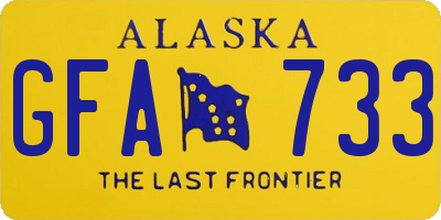 AK license plate GFA733