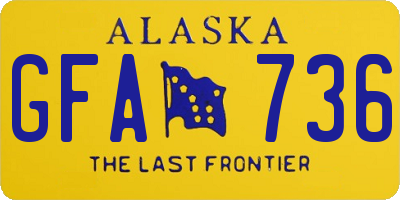 AK license plate GFA736