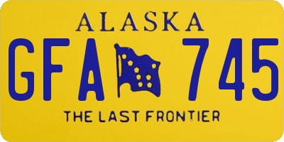 AK license plate GFA745