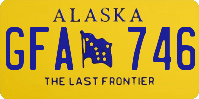 AK license plate GFA746