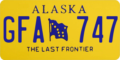 AK license plate GFA747