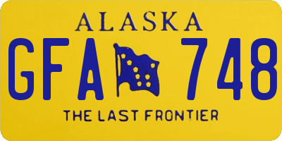 AK license plate GFA748