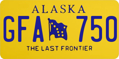 AK license plate GFA750