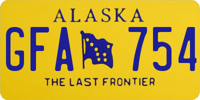 AK license plate GFA754