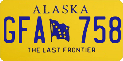 AK license plate GFA758