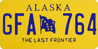 AK license plate GFA764