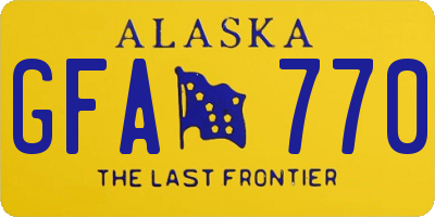 AK license plate GFA770