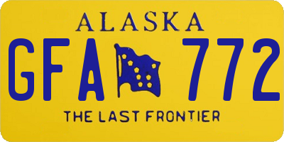 AK license plate GFA772